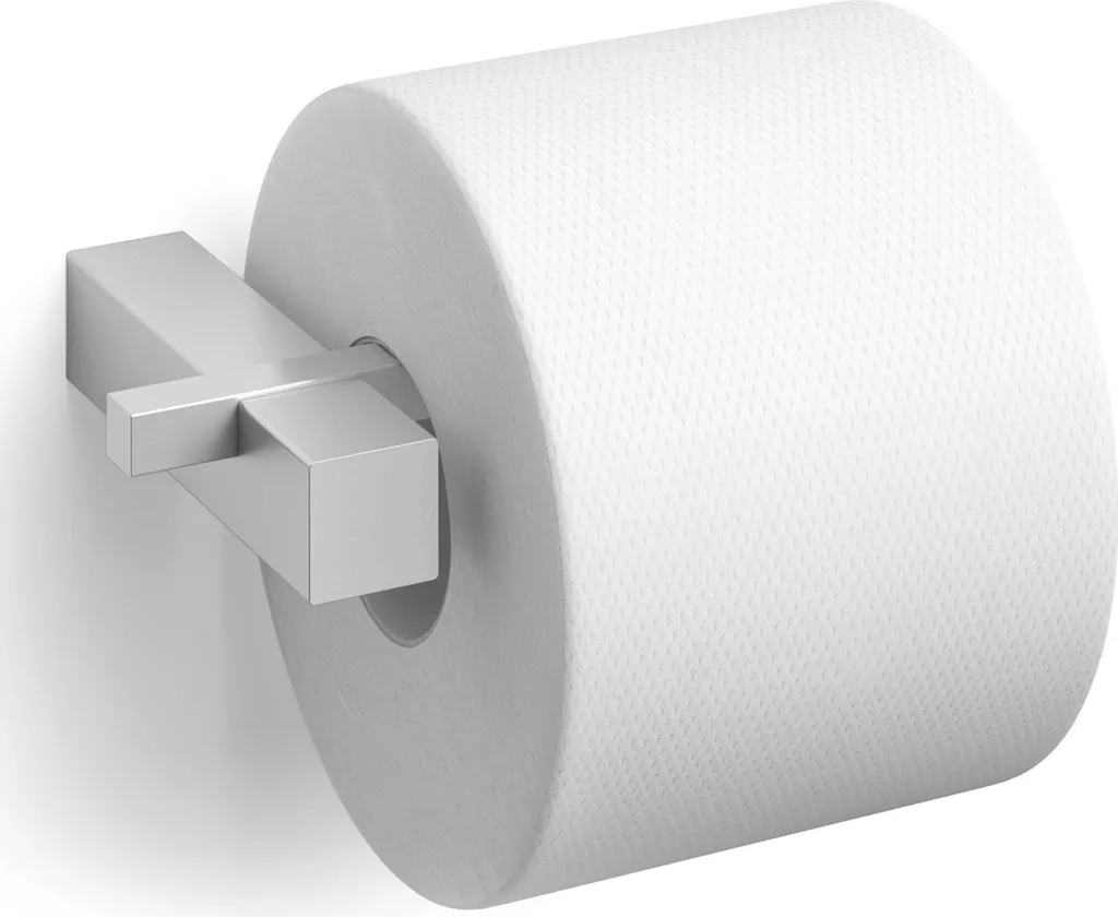 Porte-rouleau WC ZACK Carvo inox brossé 16,5cm design carré et moderne