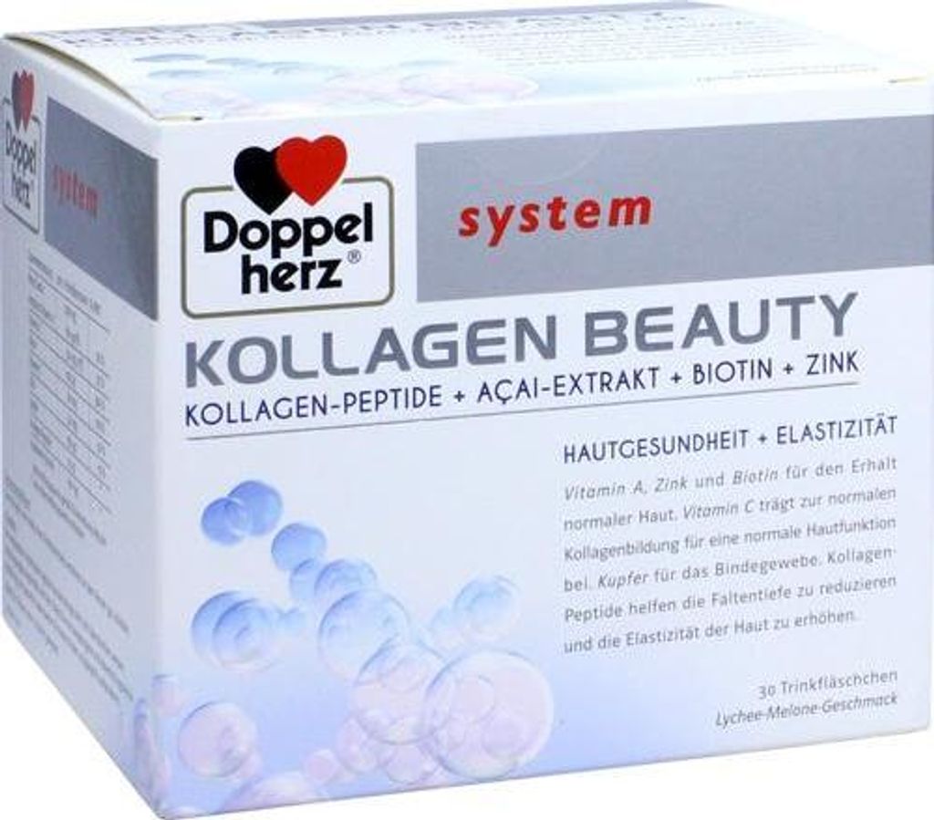 A product box for Doppelherz Kollagen Beauty system.
