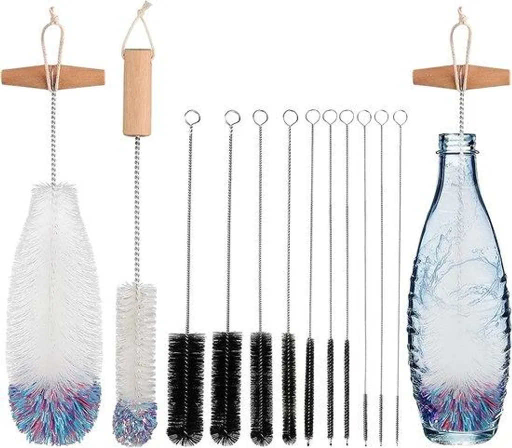 Brosses pour nettoyer les zones inaccessibles des verres et biberons 12x