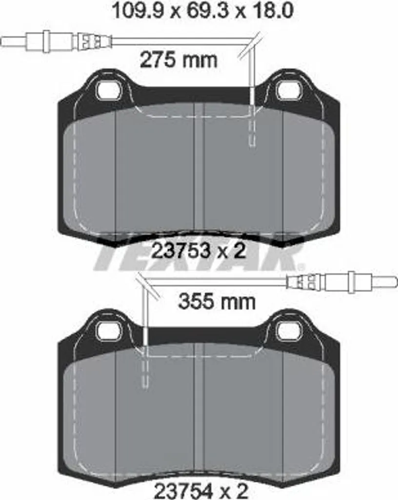 Plaquettes de Frein TEXTAR 2375301 OE 425251 pour Peugeot 406 Berline