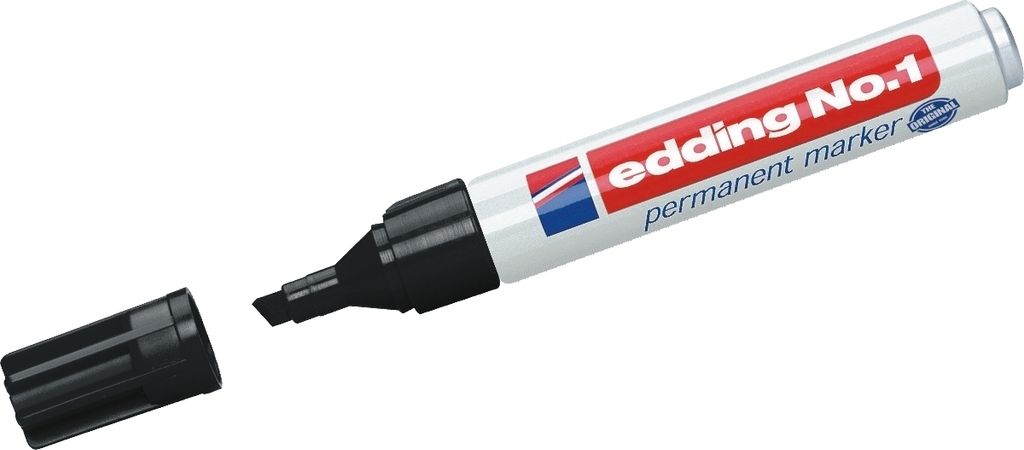 Edding Permanent-Etikettierer Nr. 1 Schwarz (10 Stück)