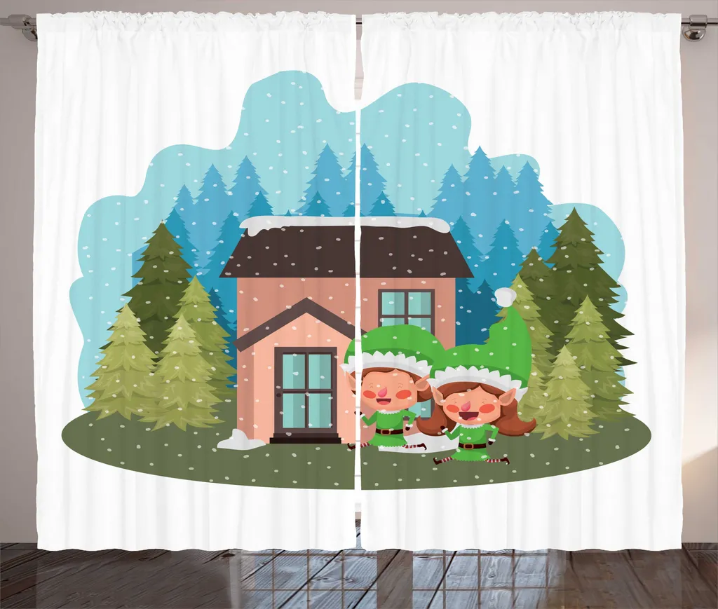 Rideaux isolants visuels motif hiver pour masquer le vis-à-vis