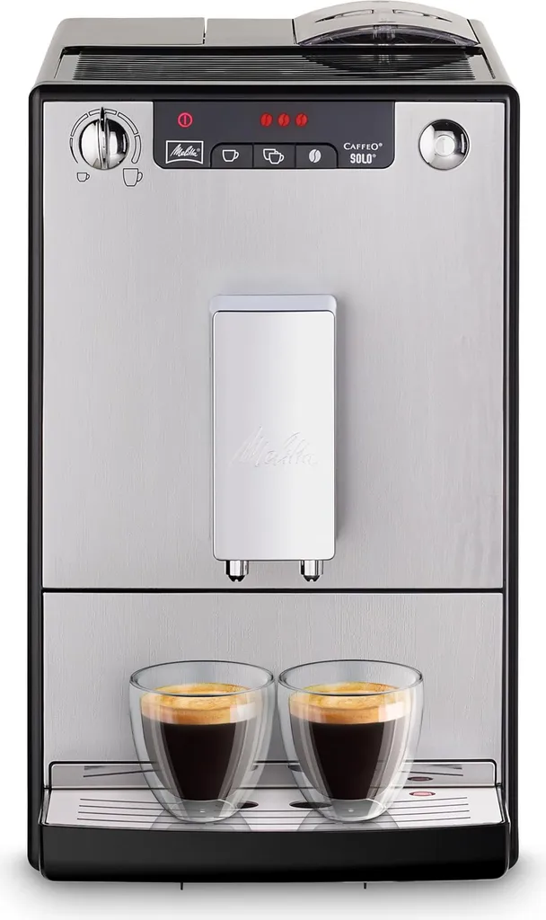 Machine à Café Grain Automatique Melitta Solo Argent pour Expresso Frais
