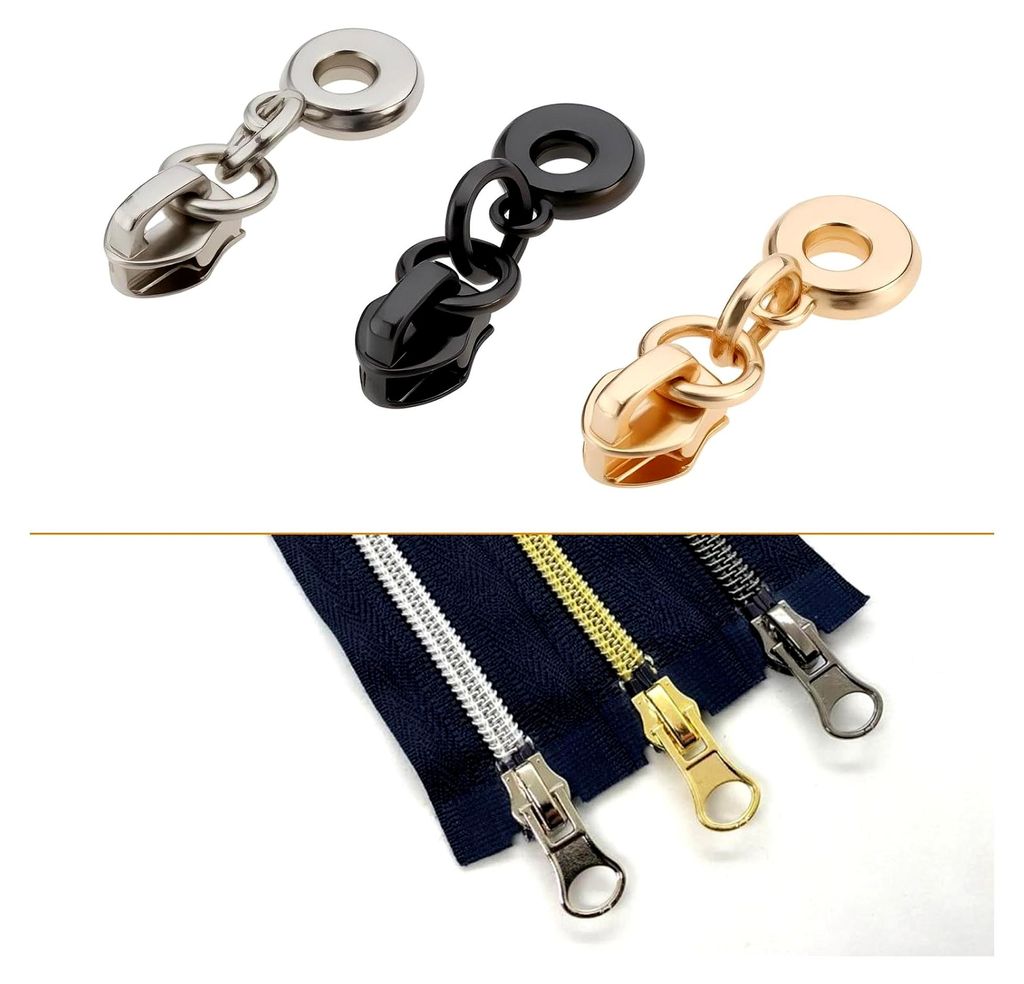 18 Stück runde Metall-Reißverschlussschieber für Boxen, Taschen, Kleidung, passend für Nylon-Spiralreißverschlüsse der Größe 3