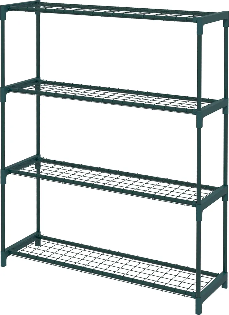 Support plante extérieur et intérieur 4 étages en métal vert foncé résistant
