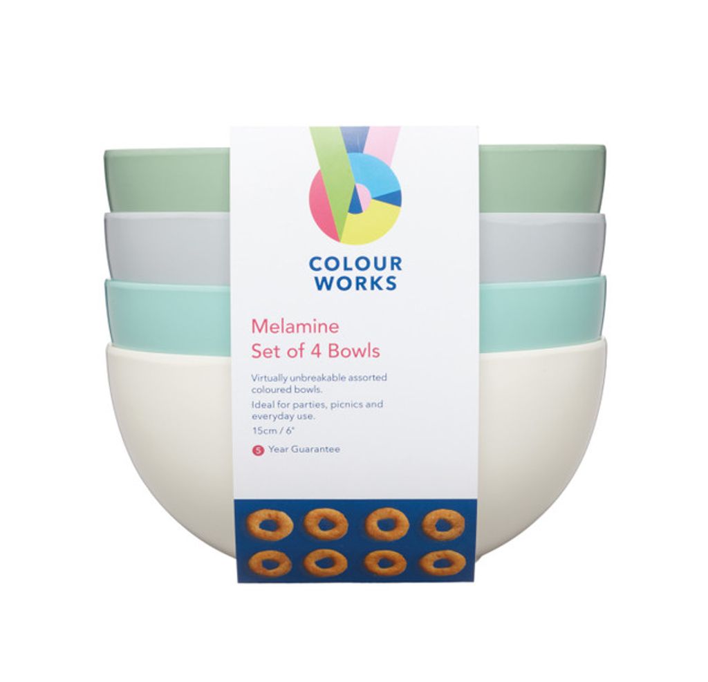 Ciotole in melamina Colourworks Colori classici - Set 4 Immagine del prodotto 