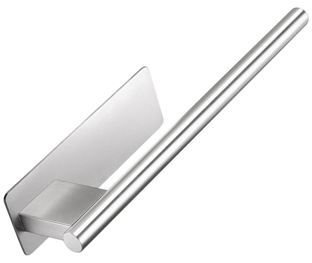 Porte-serviettes autocollant inox 28cm : installez sans percer vos murs