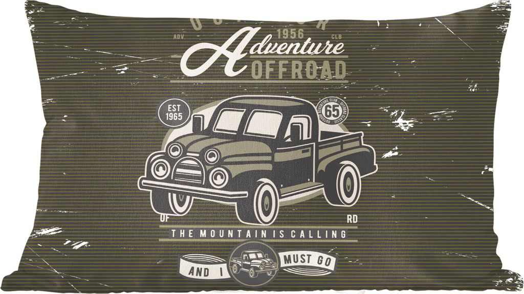 MuchoWow Zierkissen Sofakissen Wohnzimmer Dekokissen 60x40 cm Auto - Oldtimer - Briefe - Kopfkissen - Polster mit Foto