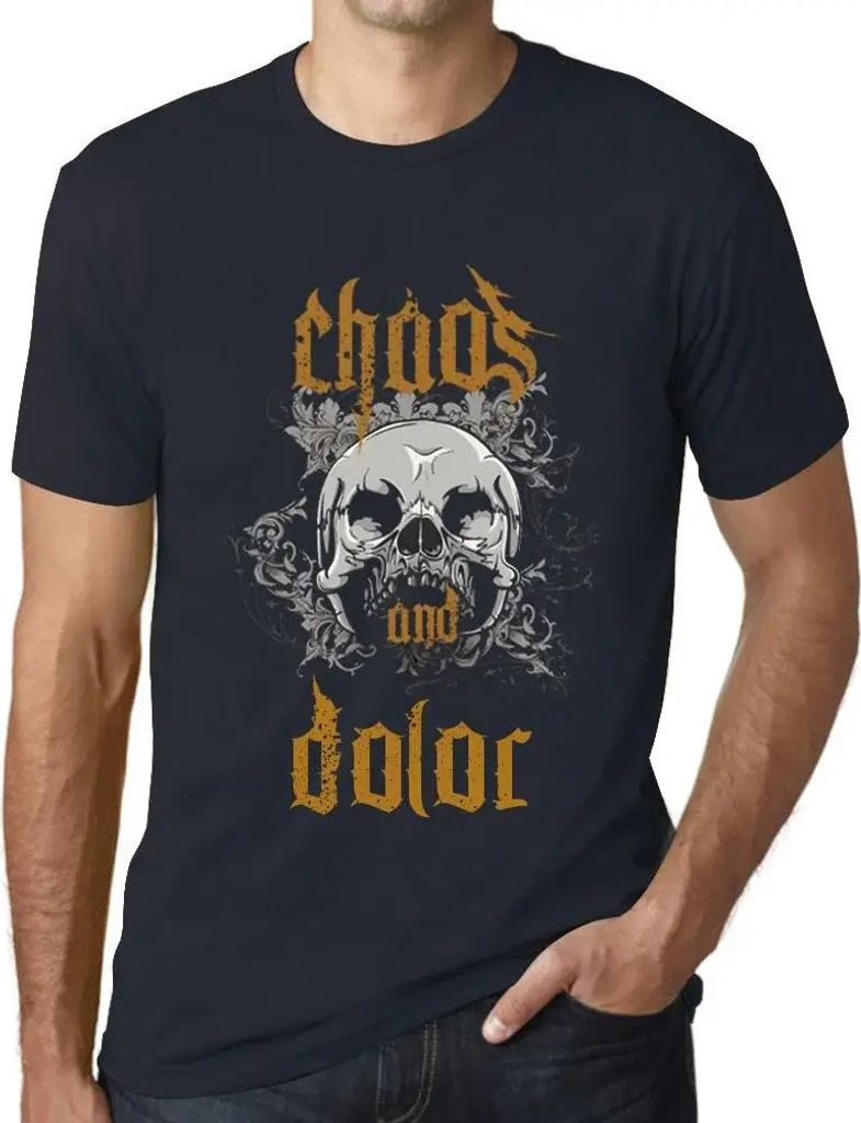 Herren Grafik T-Shirt Chaos & Dolor Öko-Verantwortlich Vintage Jahrgang Kurzarm Lustige Druck Geburtstag Geschenk Mann