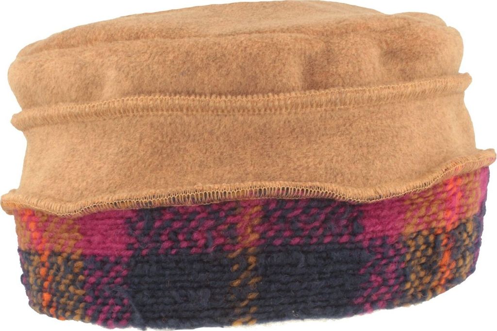 MtM warmer Fleece-Stoffhut mit Biese & Multicolor-Rand