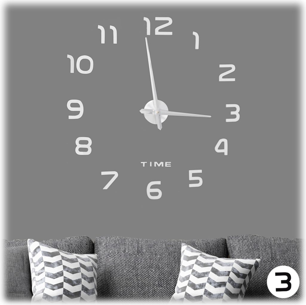 relaxdays DIY Wanduhr mit 3D-Zahlen Produktbild 