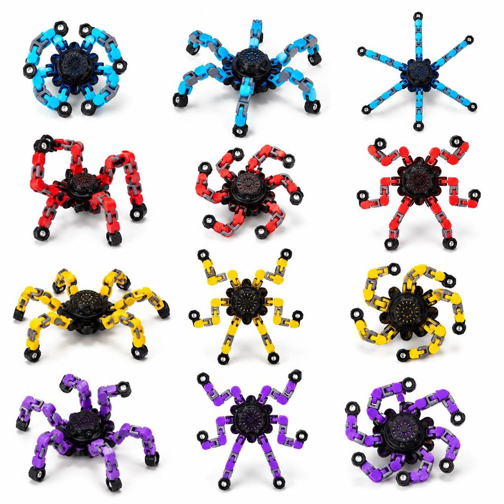 Fidget Spinner 12er Set Kinder – Fidget Spielzeug 4 Farben Produktbild  KI-generiertes Bild