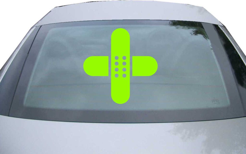 Indigos UG - Aufkleber Heckscheibe & Motorklappe DE6175 - neongrün - 600x589 mm - skate board - Auto Scheiben Fenster Heckklappe Tuning Racing JDM...