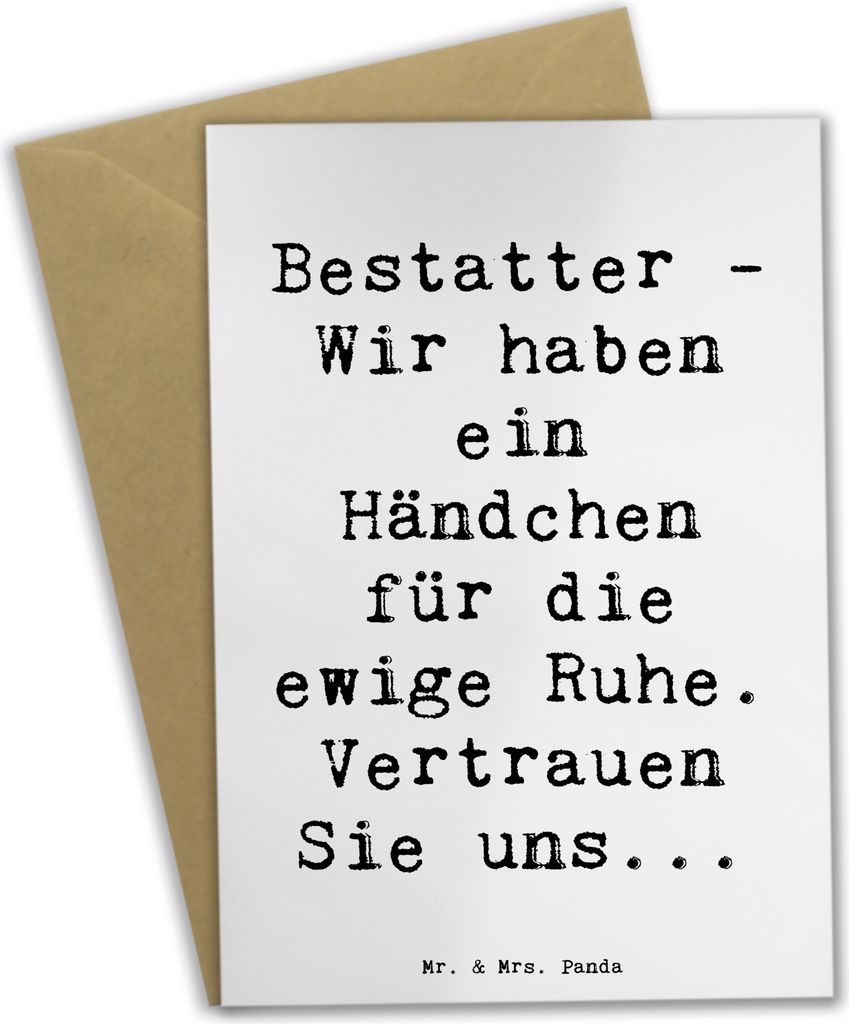 Mr. & Mrs. Panda Grußkarte Spruch Bestatter Fürsorge - Weiß Produktbild 