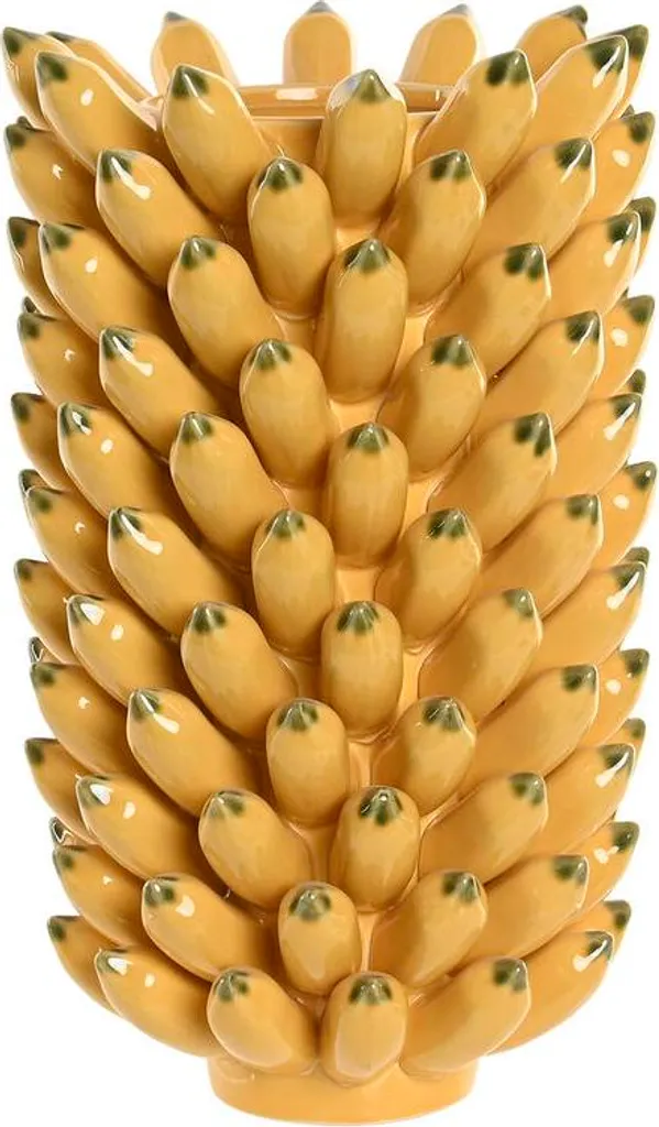 Vase en Céramique Tropical Jaune et Vert Home ESPRIT pour Fleurs Fraîches