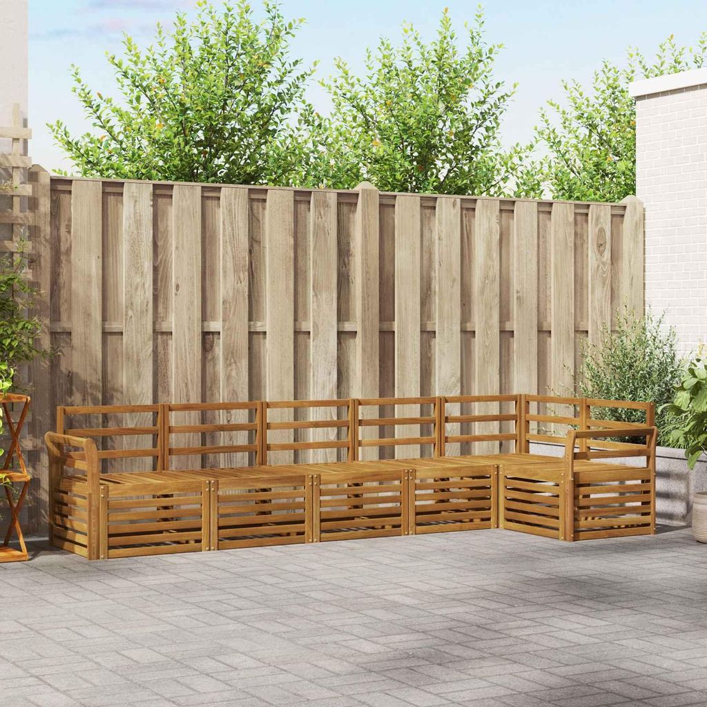 "Summerschlussverkauf"Sofagarnitur - CLORIS - Balkonmöbe/Sitzgruppe - 6 pcs - Moderne Design - Natur Massivholz Akazie - Gartensofas DEMöbel694861