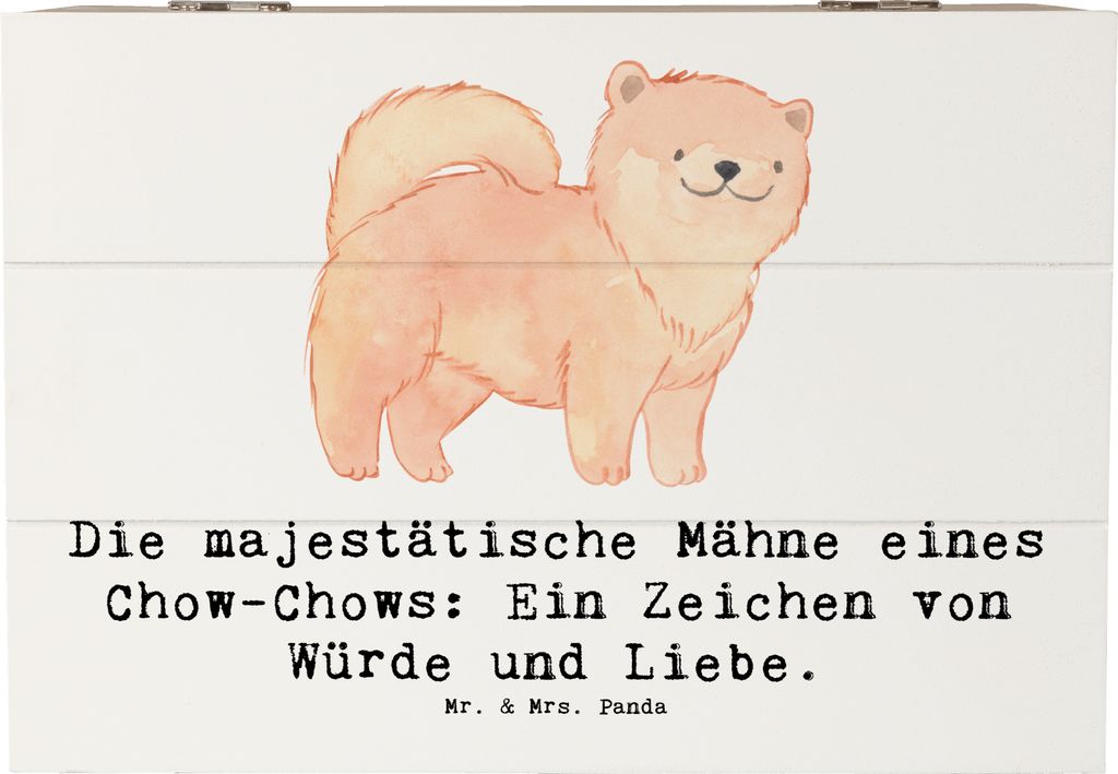Mr. & Mrs. Panda Box Chow-Chow Mähne 22 x 15 cm - Weiß - Geschenk, Geschenkbox, Charakter, schatztruhe, Hunderasse, sanfte Natur, Hunderassen, Ho...