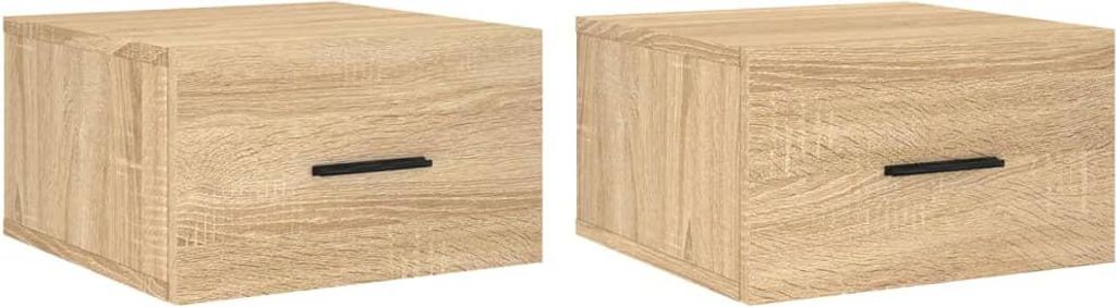 vidaXL Wand-Nachttische 2 Stk. Sonoma-Eiche 35x35x20 cm