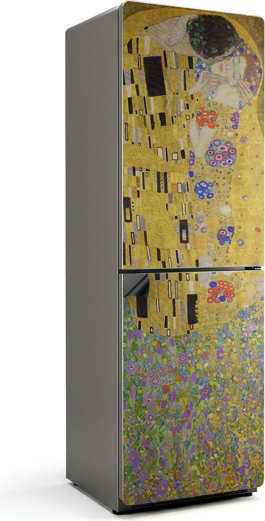 Der Kuss von Gustav Klimt – Magnetische Kühlschrank Abdeckung – Dekorfolie magnetisch Küche – Kühlschrank Magnet Deko – selbstklebende M...