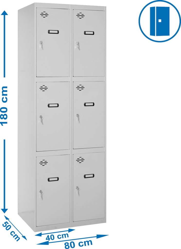 SIMONLOCKER Metallschrank PROF.MON.3 TÜR 2/6 400 (800) CINZA