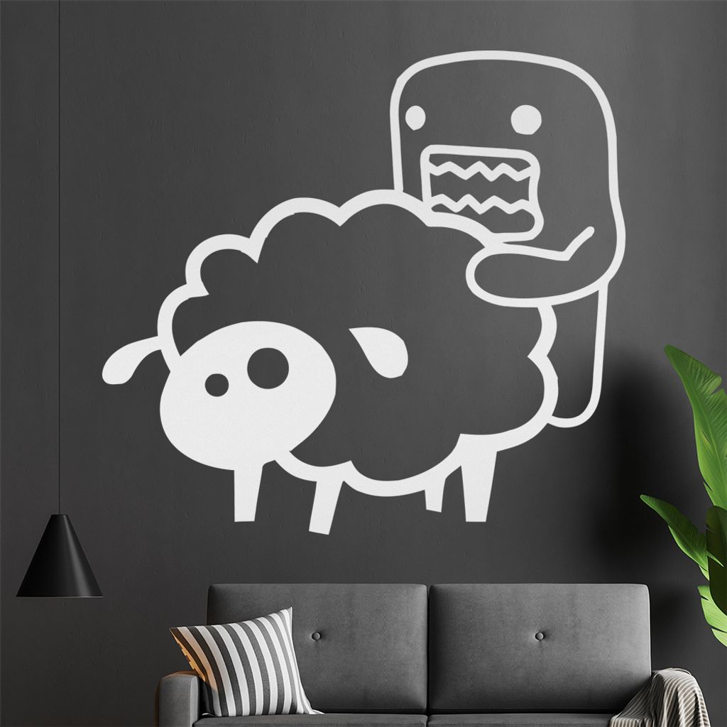 Domo Sheep Wandtattoo in 6 Größen - Wandaufkleber Wall Sticker - Dekoration, Küche, Wohnzimmer, Schlafzimmer, Badezimmer