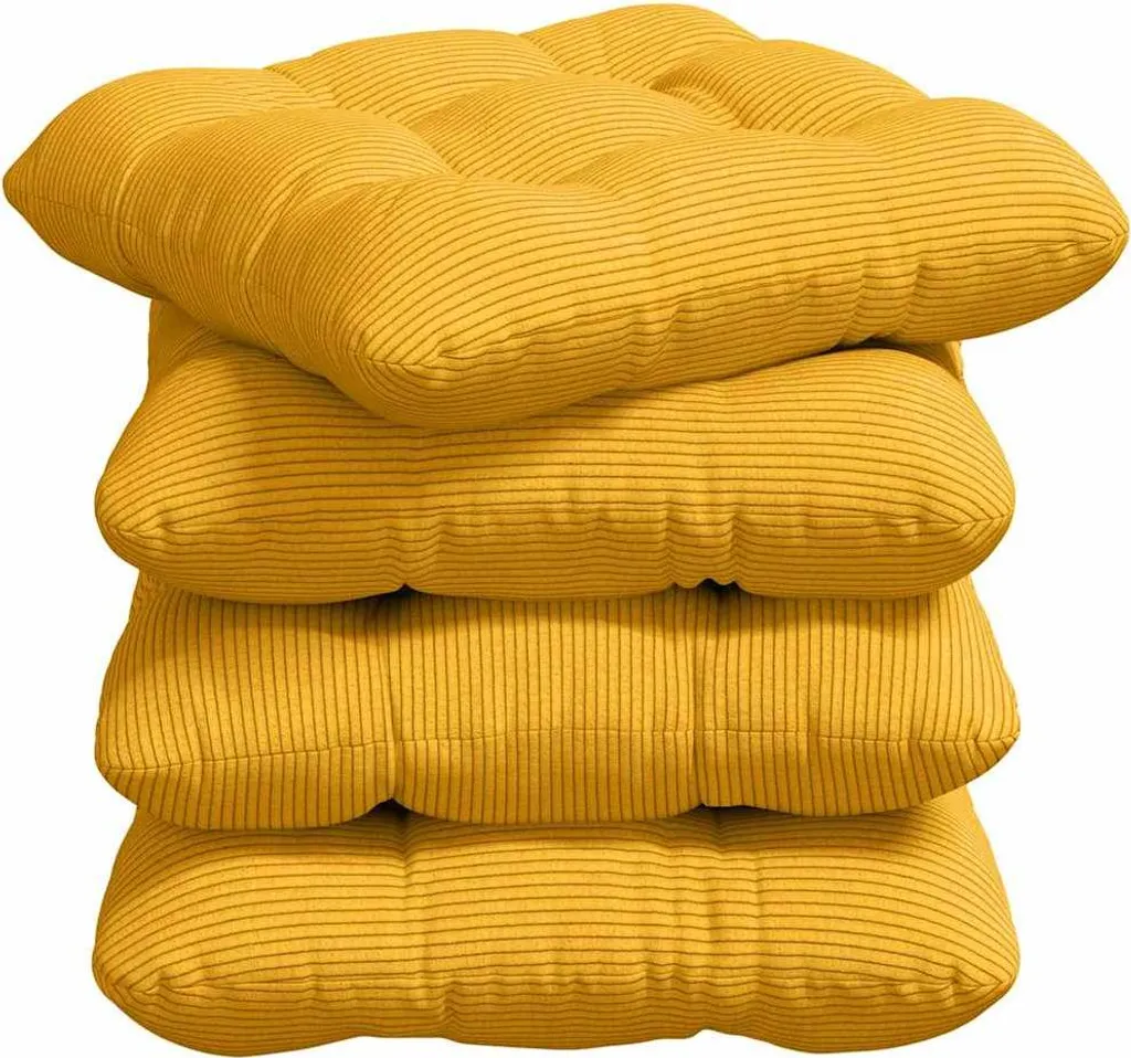Coussin d'assise confortable jaune clair pour chaises dures 40x40