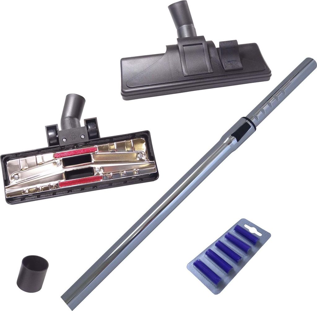 Chrom Staubsauger 35mm Teleskoprohr für Siemens BIG BAG 3L VS 01 E 000 im Set mit Staubsaugerdüse & 5 Duftstäbchen