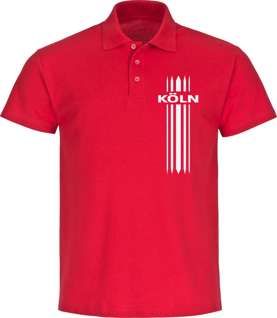 multifanshop Poloshirt - Köln - Streifen, rot, Größe XXL