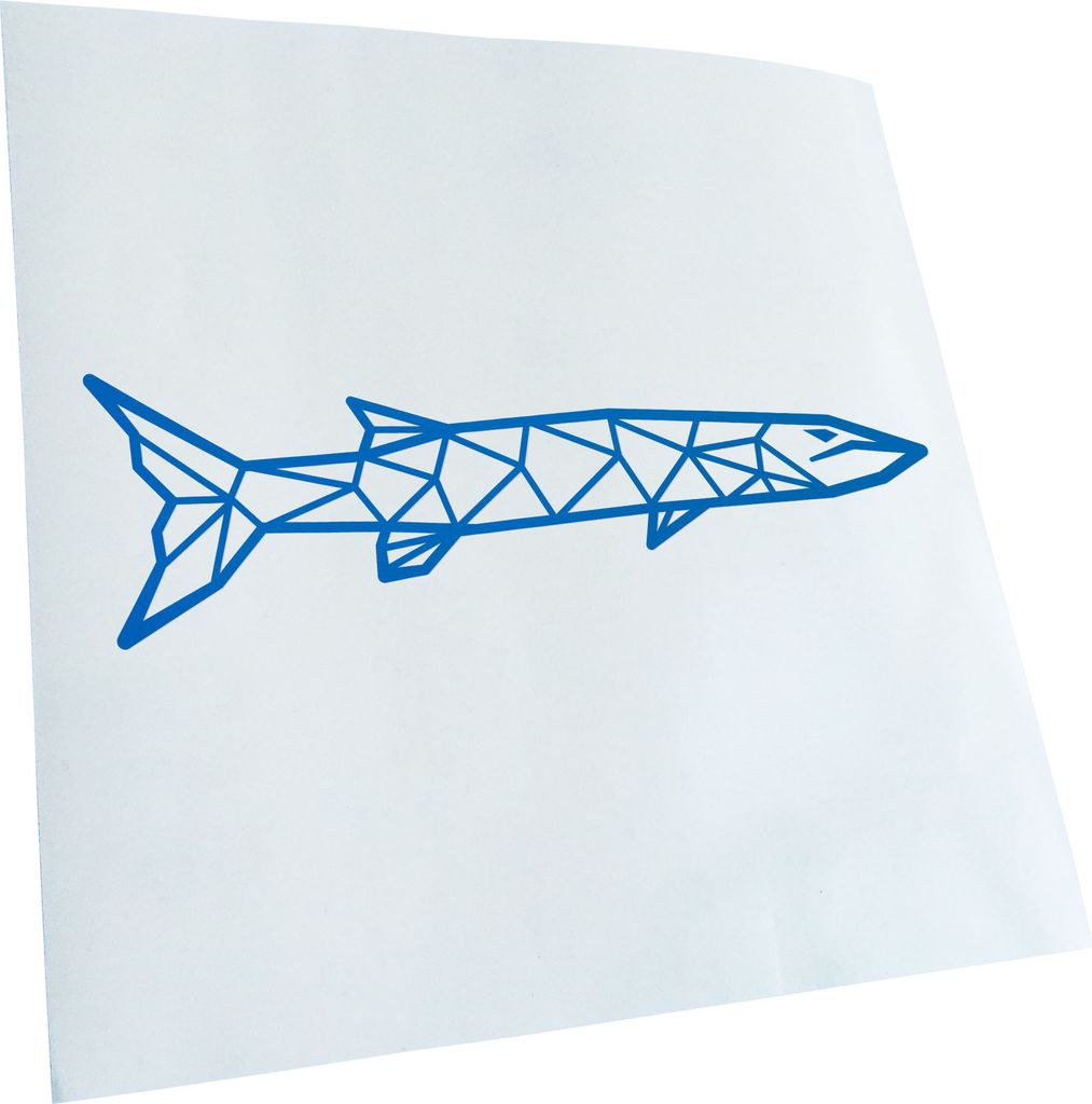Kiwistar - Autoaufkleber - Barakuda Polygon - Blau - 24x7cm - Aufkleber für Auto, Laptop, Fahrrad, LKW, Motorrad Mehrfarbig JDM Decal Racing