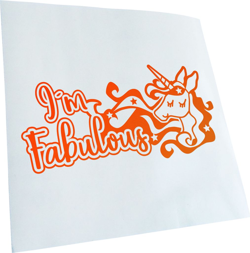 Kiwistar - Autoaufkleber - I'm Fabulous Einhorn Heckscheibe - Aufkleber für Auto Kfz Fahrrad, LKW, Truck Mofa