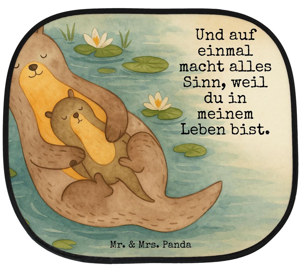 Mr. & Mrs. Panda Sonnenschutz Fürs Auto Otter Kind Design - Weiß - Geschenk, saugnapf, Autoscheiben, blendschutz, Baby, Hitzeschutz, Tochter, Geb...