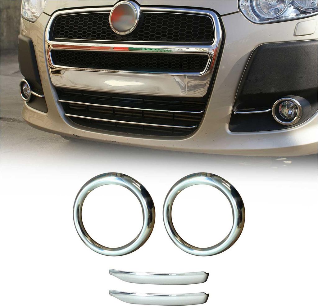 Rám hmlového svetla pre Fiat Doblo nerezová oceľ strieborná Obrázok produktu 