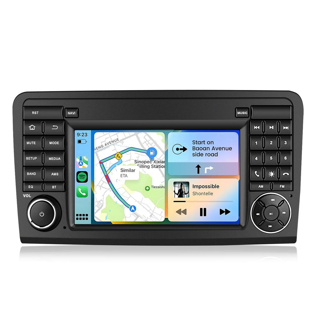Hexinex 2GB+32GB Android 15 Autoradio 7 Zoll für Mercedes W164 ML/GL X164 GPS, WLAN, BT