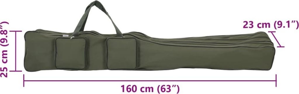 Sac De Canne à Pêche VidaXL - Sacs De Canne à Pêche Oxford 600D Vert Foncé Avec Bandoulière