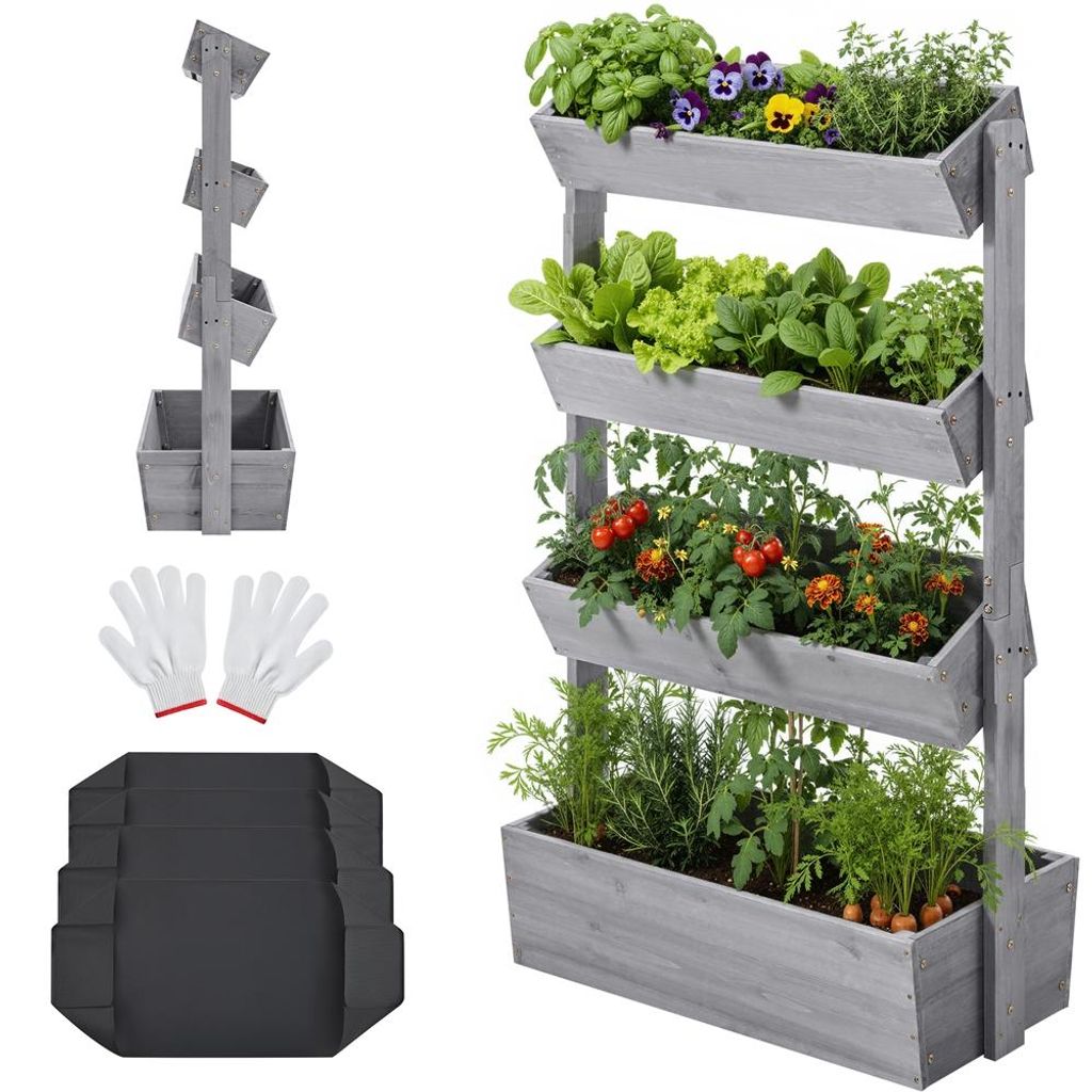 Yaheetech Vertikaler Hochbeet, 4-stufig, 45° neigbar, Produktbild 