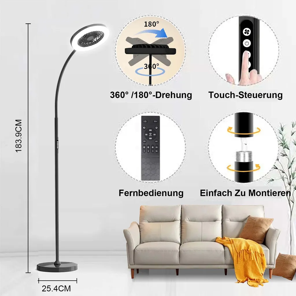 Ventilatore Smart con Illuminazione LED e Telecomando | Design Camera - 7