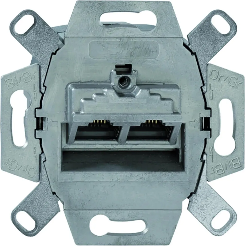 Prise Rutenbeck UAE-Cat.6A blindée 2 ports PC pour installation murale