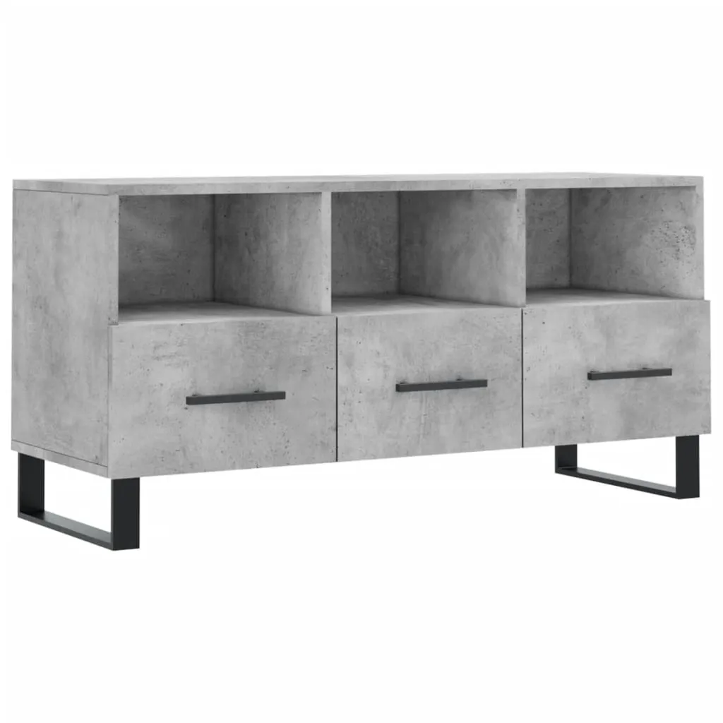 Mobile TV 102x36x50 cm SYFAX™ Grigio Cemento Legno Multistrato Robusto