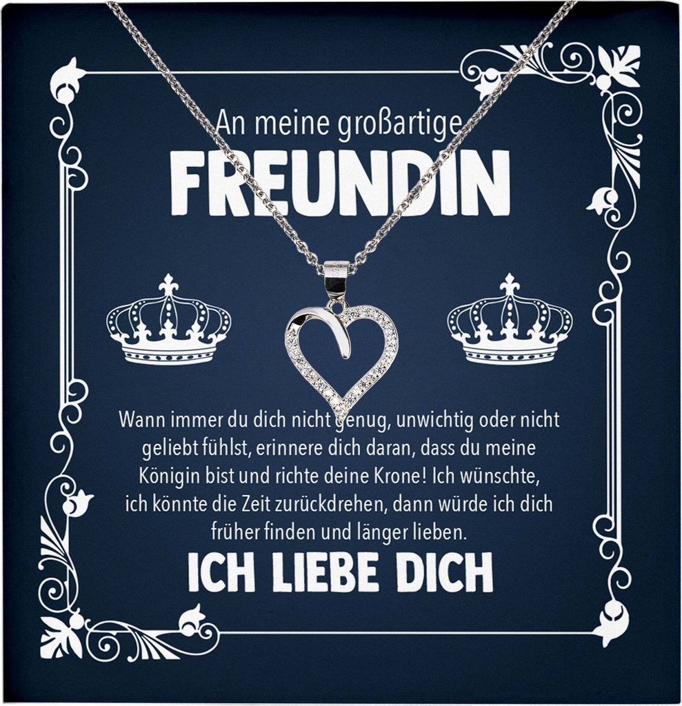 22Feels Großartige Freundin Geschenk Silber Ich Liebe Dich Produktbild 
