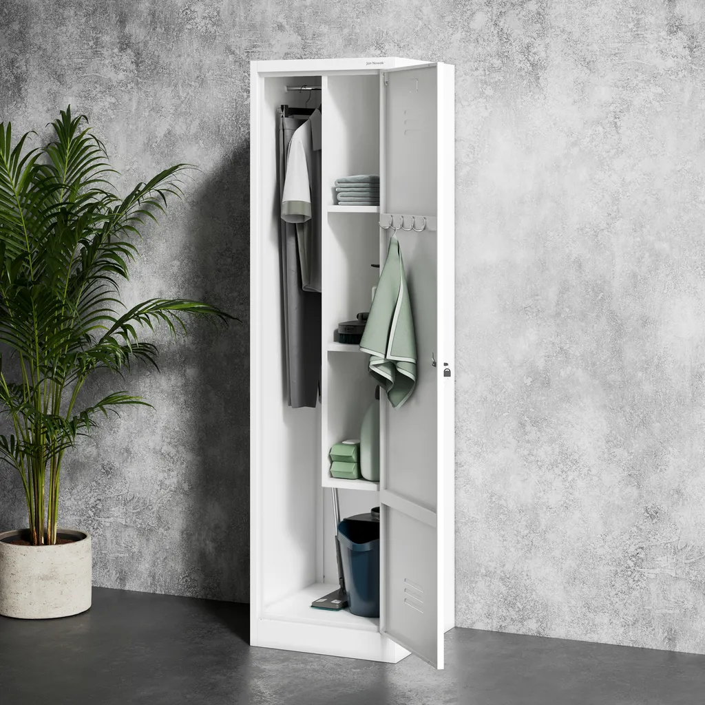 Armoire pour produits de nettoyage et balais - Meuble métal 185x50 cm