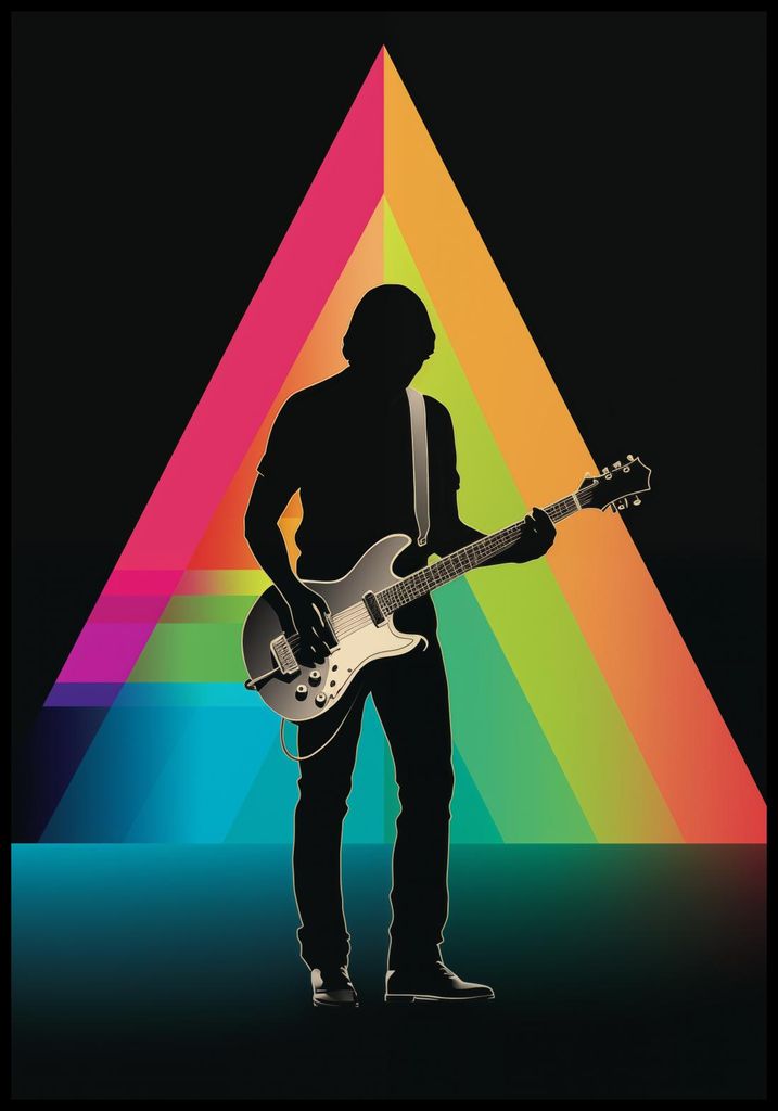 Plakat 68x98cm Prisma durch die Gitarre