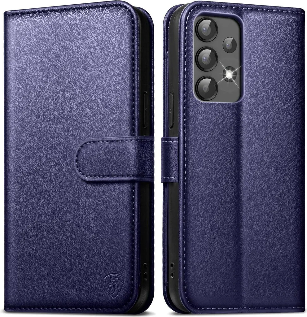 Housse EASDNB Samsung Galaxy A13 5G en Cuir Premium Bleu Marine