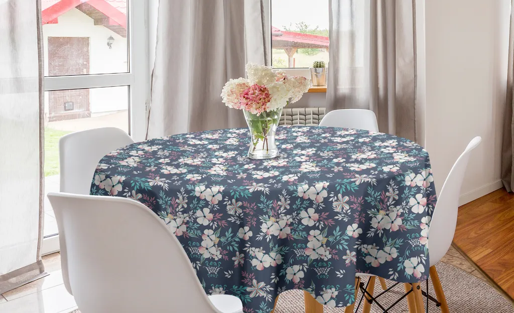 Tovaglia Antimacchia Rotonda ABAKUHAUS 150cm Viola-Blu Per Famiglie