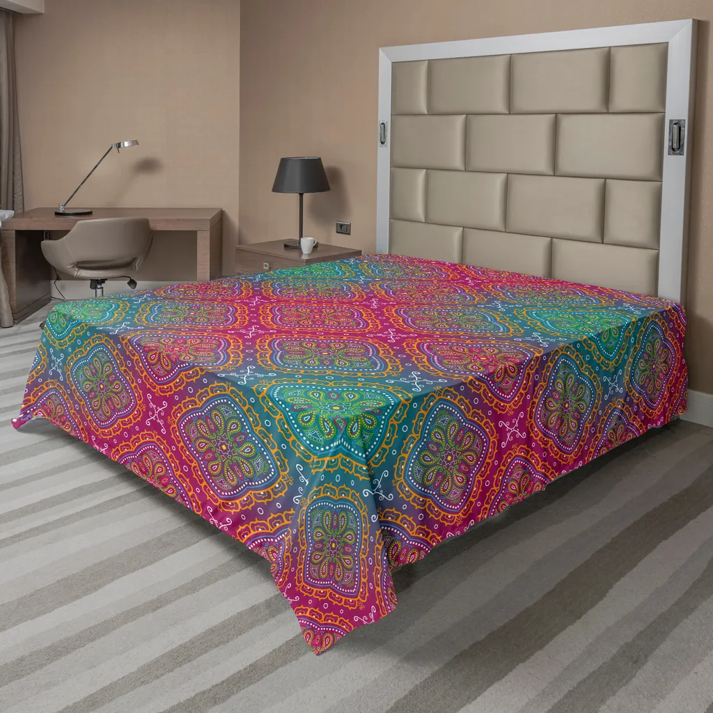 Drap de lit décoratif couleurs royales asiatiques et motif ombré