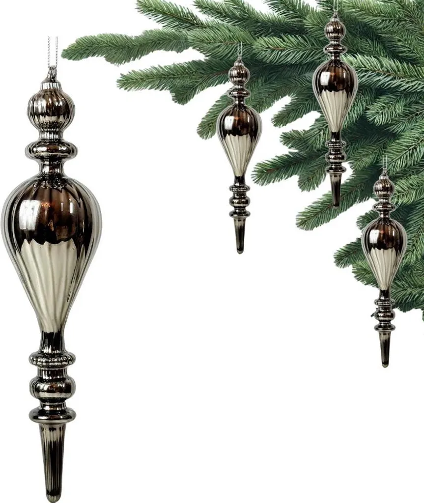 Boule en verre graphite Premium collection luxe 26x6x6 cm - Ref 173954