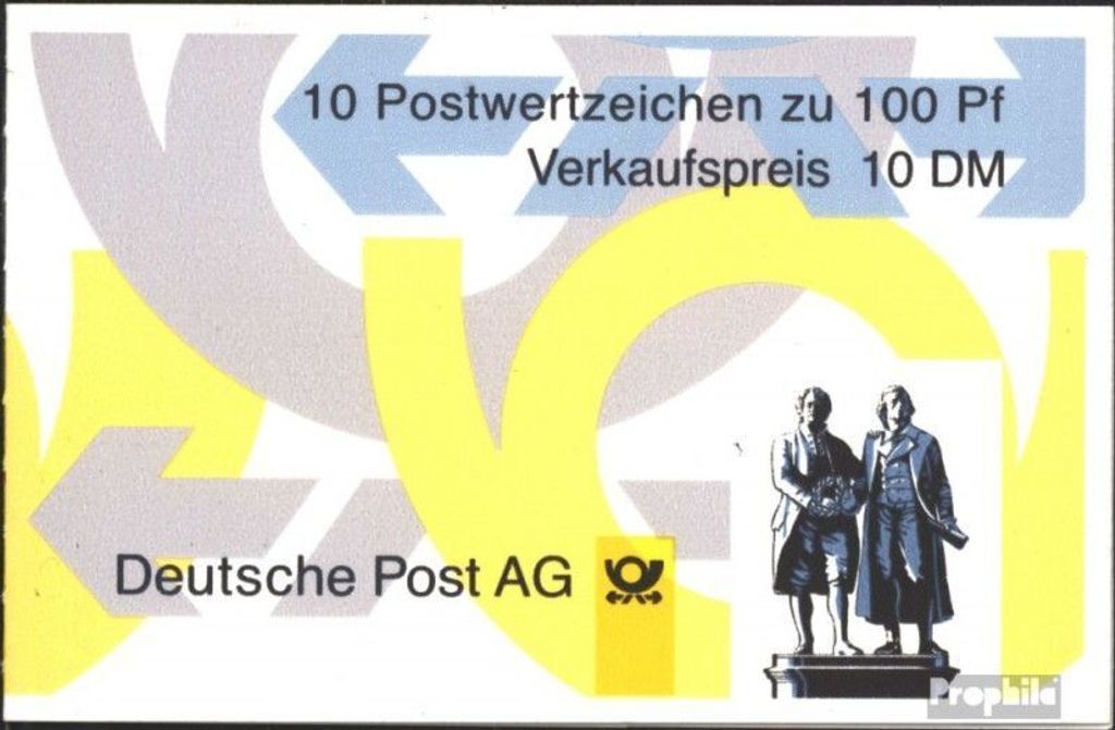 Briefmarken BRD (BR.Deutschland) 1998 Mi MH36III (kompl.Ausg.), Fleck am Rock von Goethe (Feld 3) postfrisch Sehenswürdigkeiten