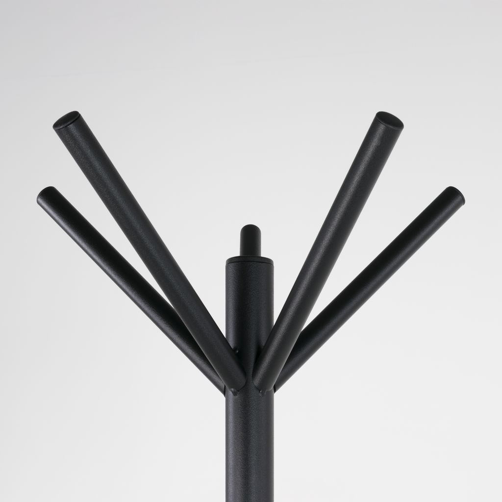 Spinder Design Sticks Garderobe Freistehend mit 5 Haken 40x40x181 - Schwarz