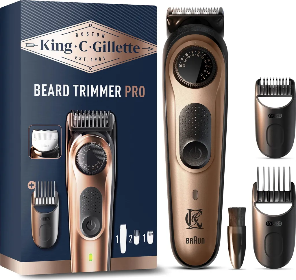 Tondeuse à barbe PRO King C. Gillette Finition Métal et 40 Longueurs