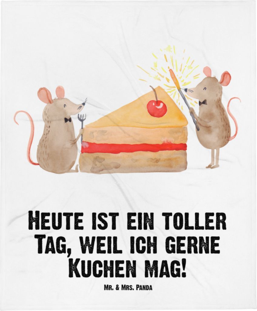 Mr. & Mrs. Panda Babydecke Mäuse Kuchen - Weiß - Geschenk, Maus, Kinderwagendecke, Erstlingsdecke, Geburtstagskuchen, Geburtstag, Party, Kinderde...