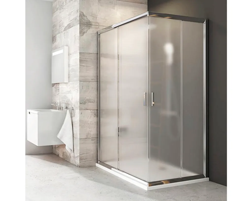 Cabine de douche RAVAK Blix 80 cm entrée d'angle chrome raisin 1XV40C00ZG